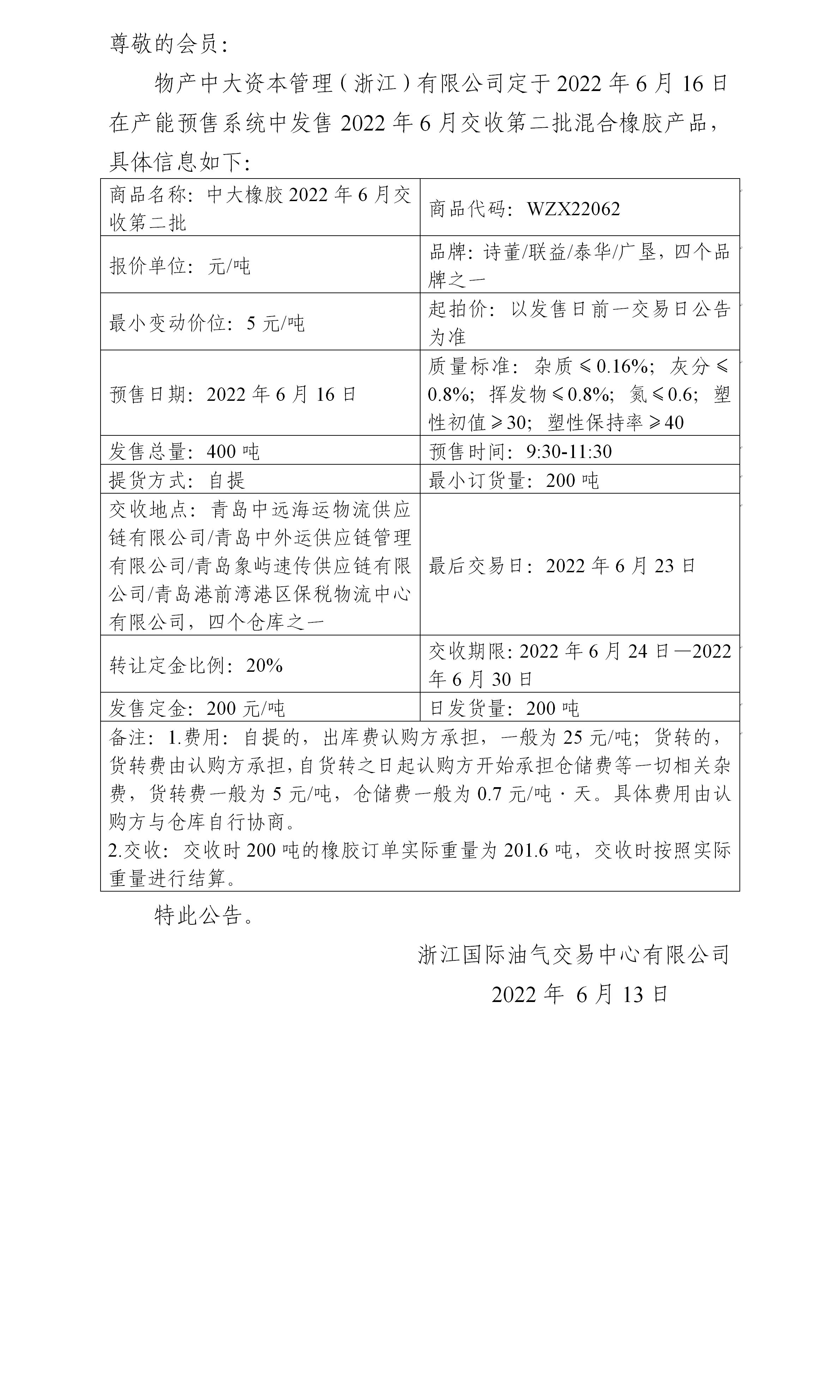 关于物产中大资本管理（浙江）有限公司预售2022年6月交收第二批橡胶产品的公告_01.jpg