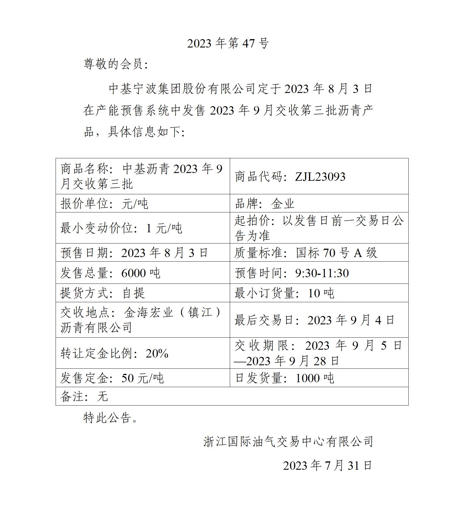 关于中基宁波集团股份有限公司预售2023年9月交收第三批沥青产品的公告_01.jpg