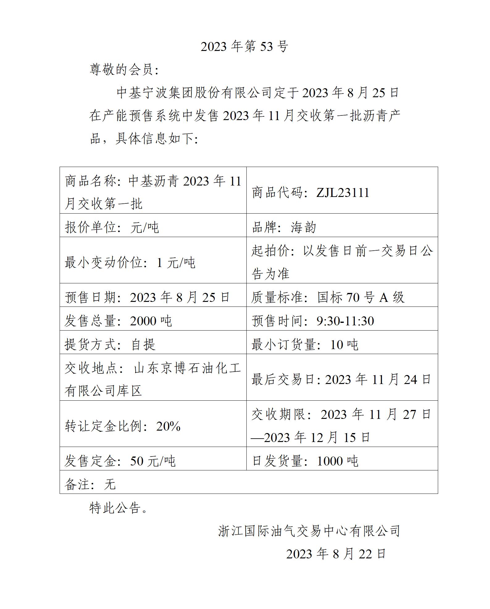 关于中基宁波集团股份有限公司预售2023年11月交收第一批沥青产品的公告_01.jpg