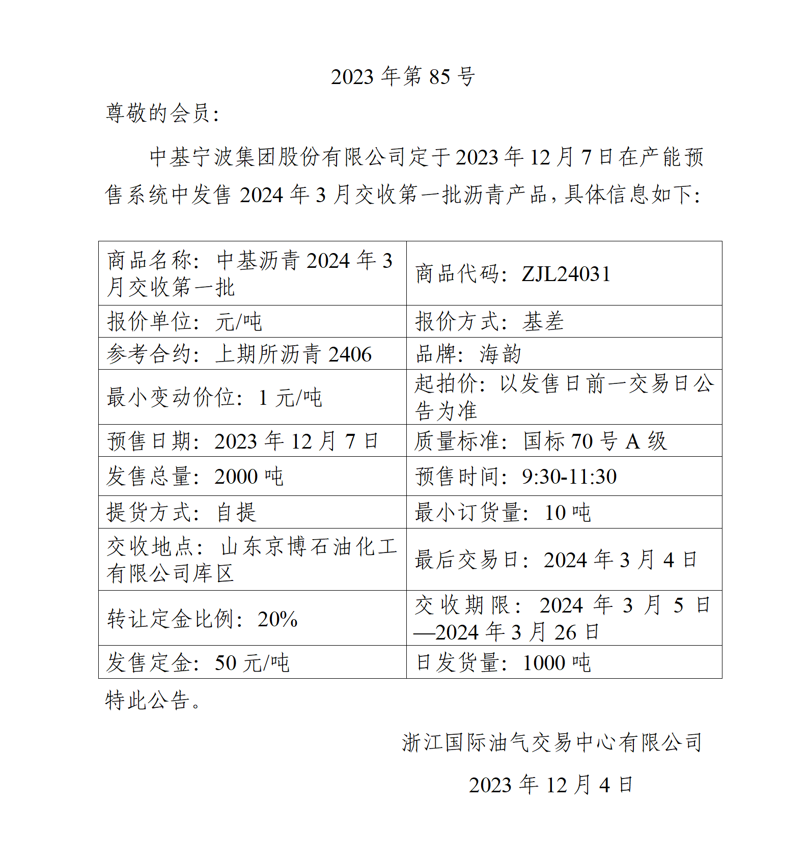 关于中基宁波集团股份有限公司预售2024年3月交收第一批沥青产品的公告_01(2).png