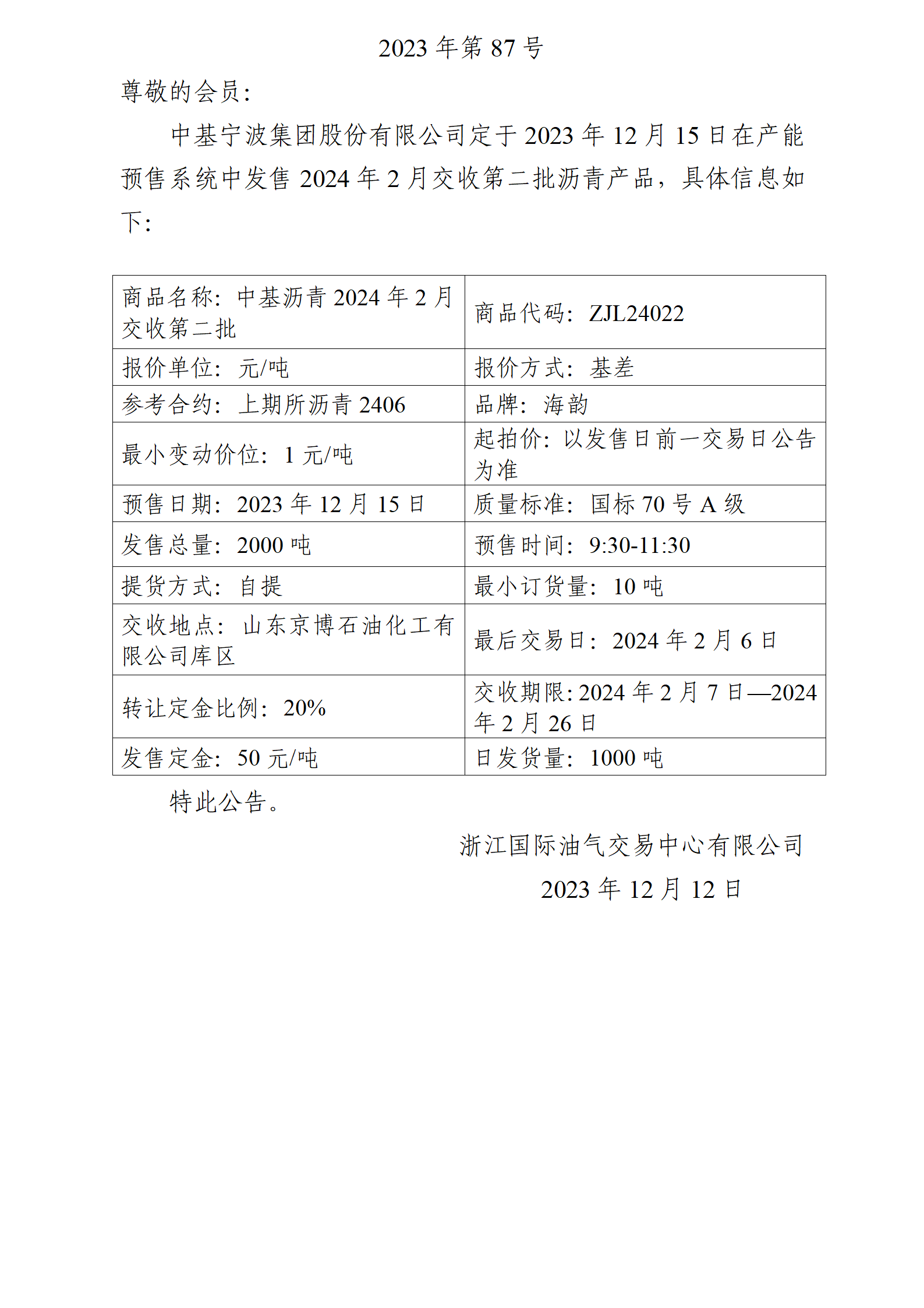 关于中基宁波集团股份有限公司预售2024年2月交收第二批沥青产品的公告_01.png