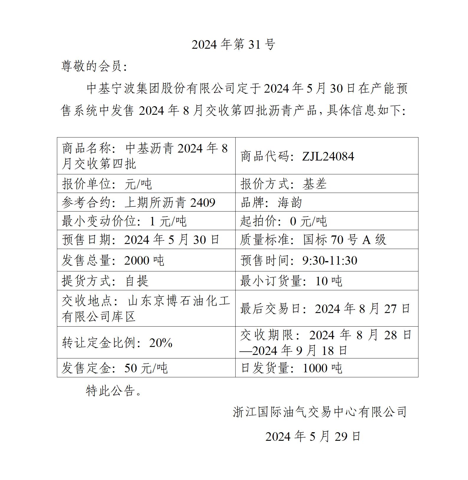 关于中基宁波集团股份有限公司预售2024年8月交收第四批沥青产品的公告_01.jpg