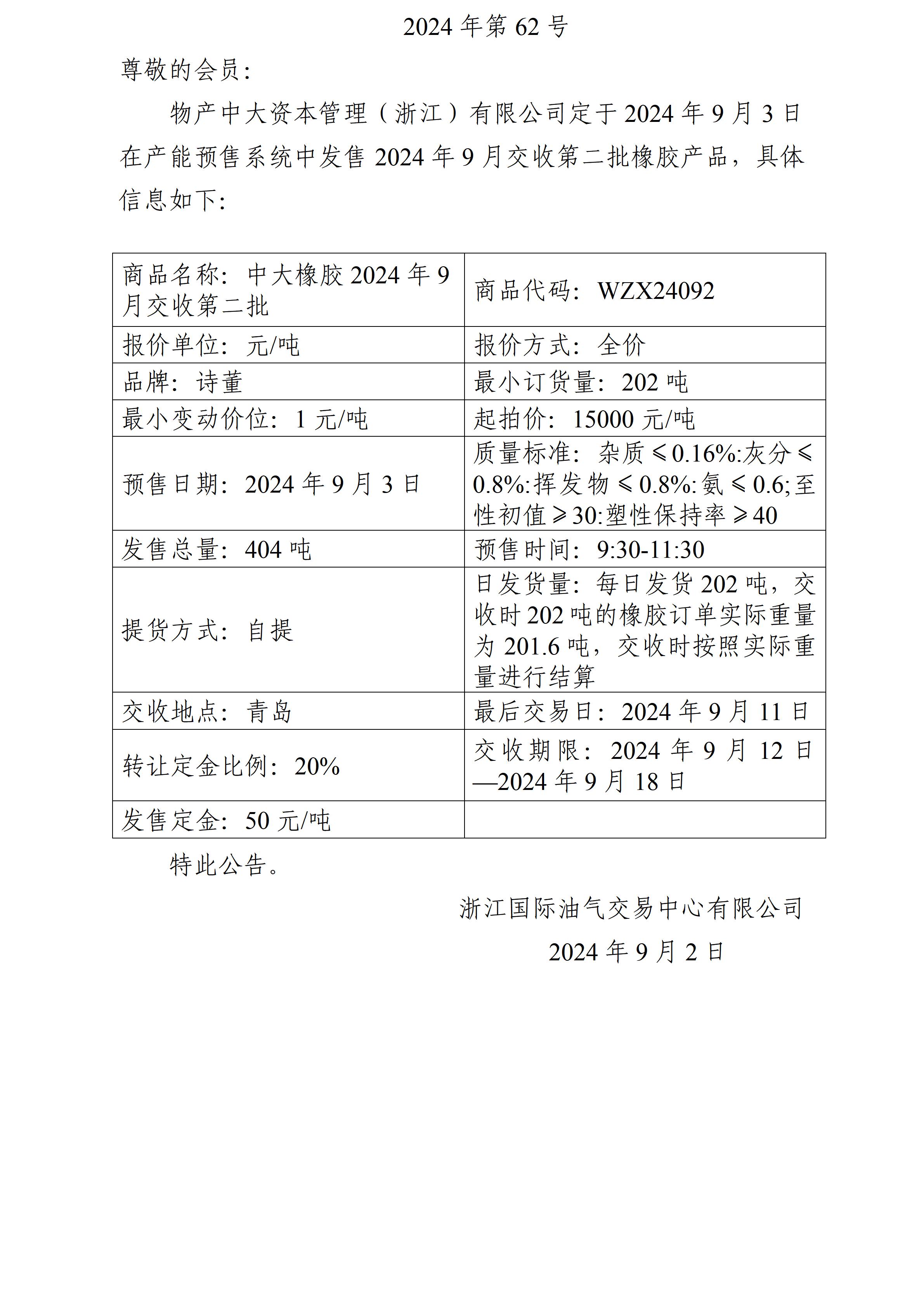 关于物产中大资本管理（浙江）有限公司预售2024年9月交收第二批橡胶产品的公告_01.jpg