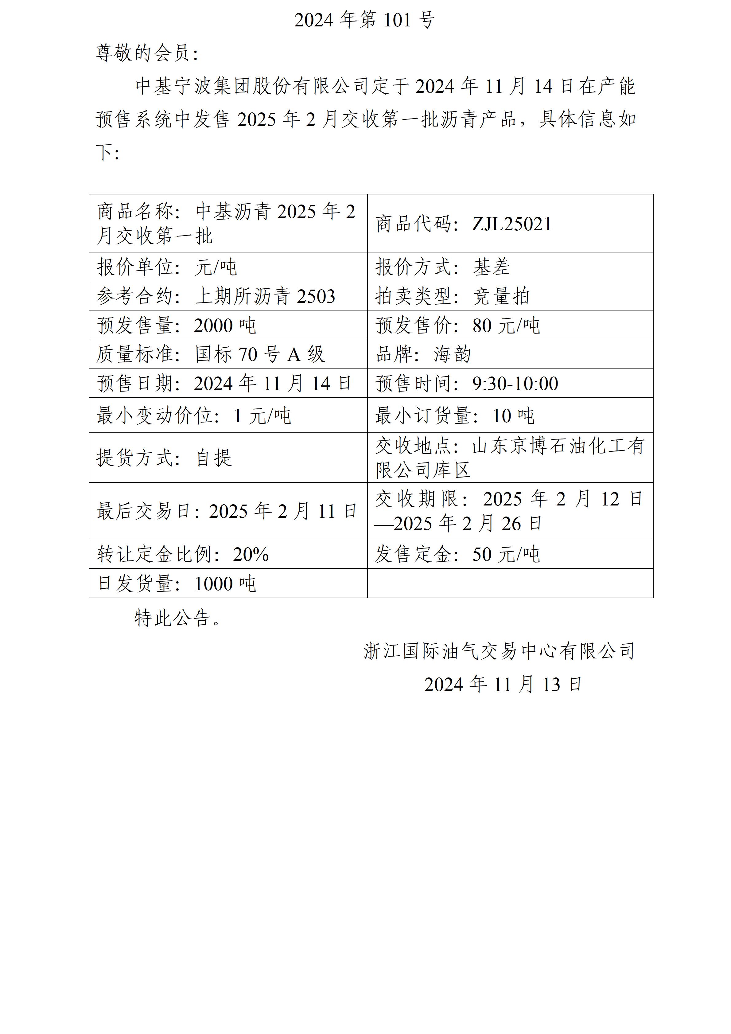 关于中基宁波集团股份有限公司预售2025年2月交收第一批沥青产品的公告_01.jpg